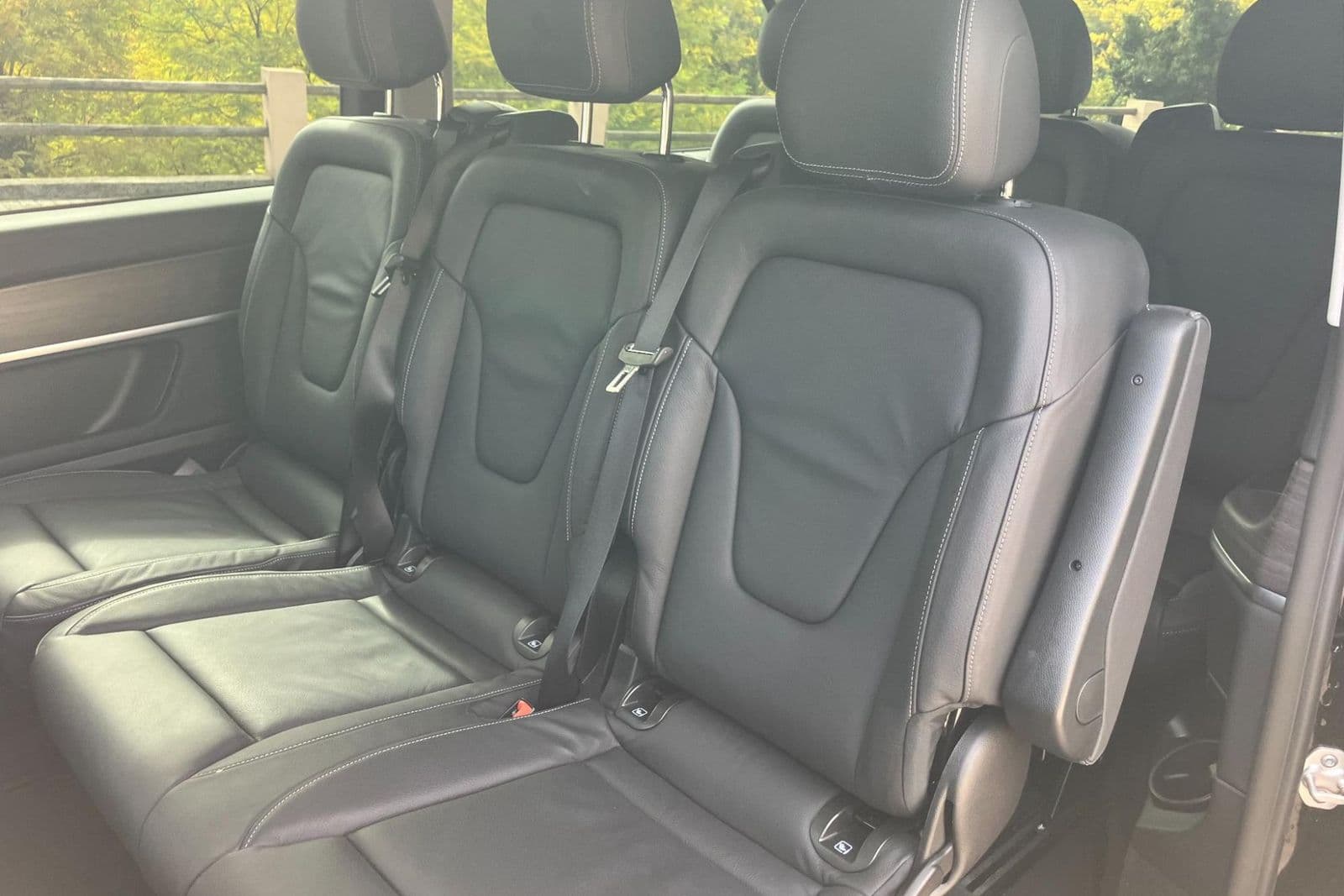 Leather seats inside the Mercedes V-Class
